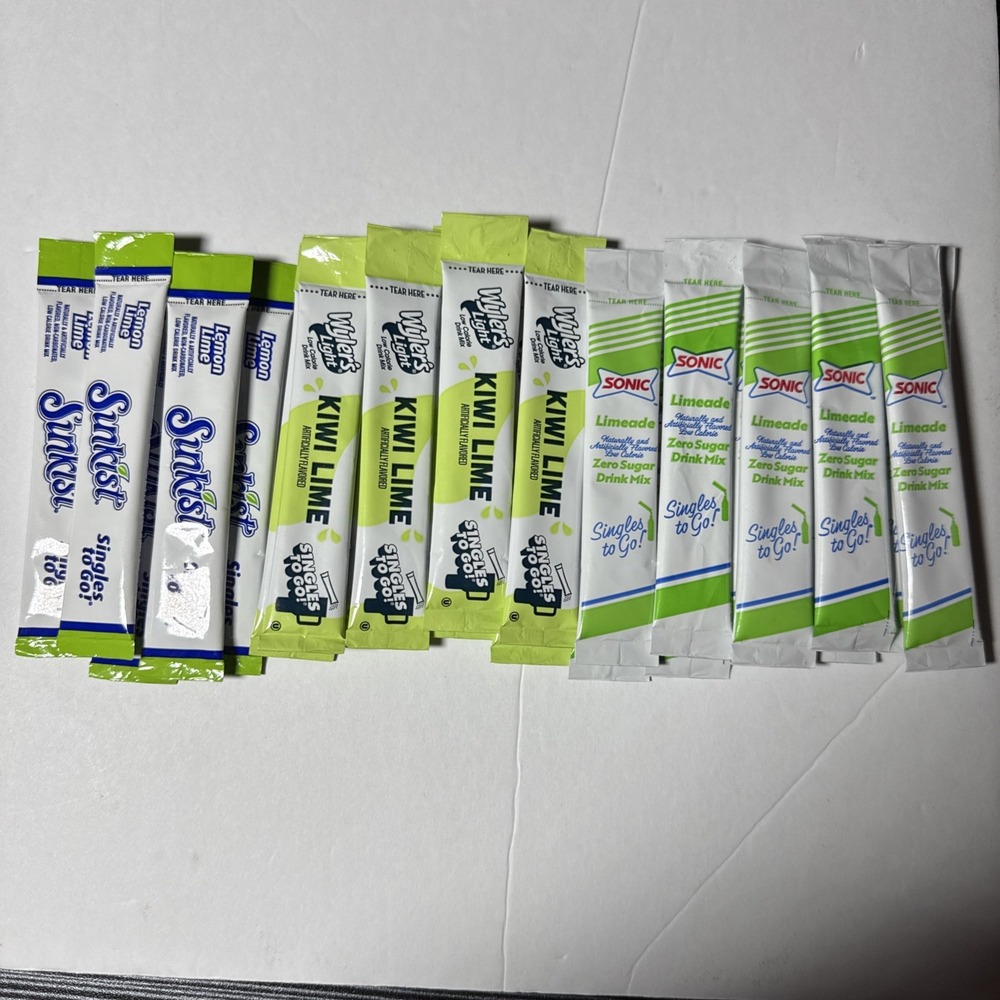 23 Packets Mixed Lime Sugar Free Drink Mix Sonic Wylers Sunkist Singles To Go